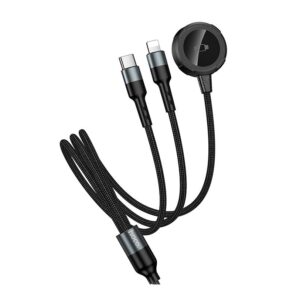Hoco CW64 iWatch+Type-C+iP 3-in-1 charging cable black