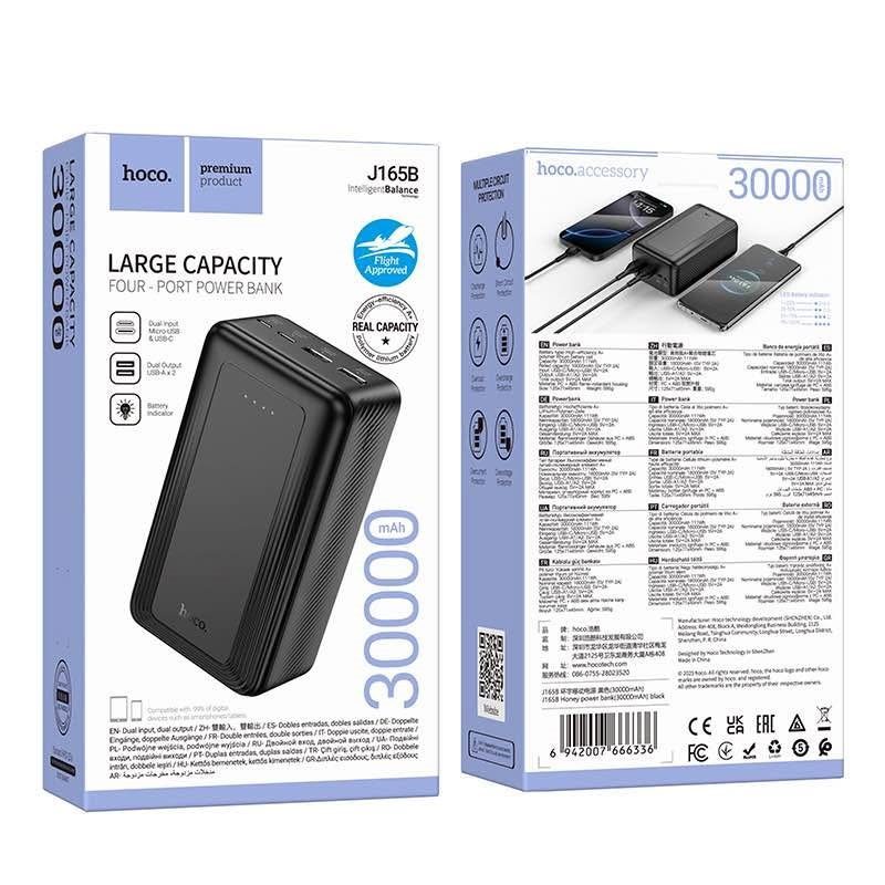 Hoco J165B Honey power bank(30000mAh) black - imagine 2