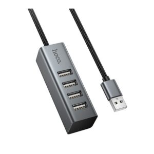 Hoco HB1A 4-in-1 converter(USB to USB2.0*4) metal gray