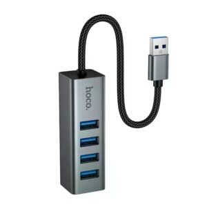 Hoco HB1B 4-in-1 converter(USB to USB3.0*4) metal gray
