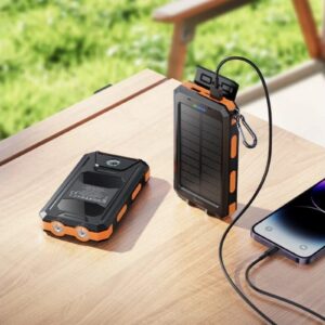 Hoco J164 Platinum solar dual lighting power bank(8000mAh) black