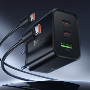 Hoco N75 Grande 65W(2C1A) charger set(C to C)(EU) black