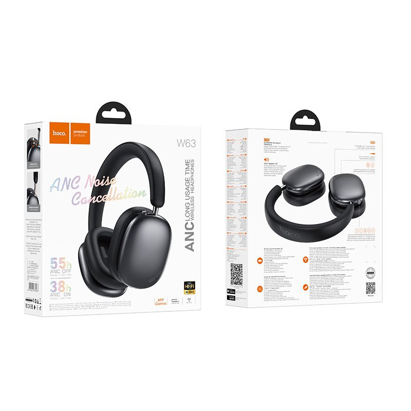 Hoco W63 Triunfo ANC BT headphones(App) black - imagine 3