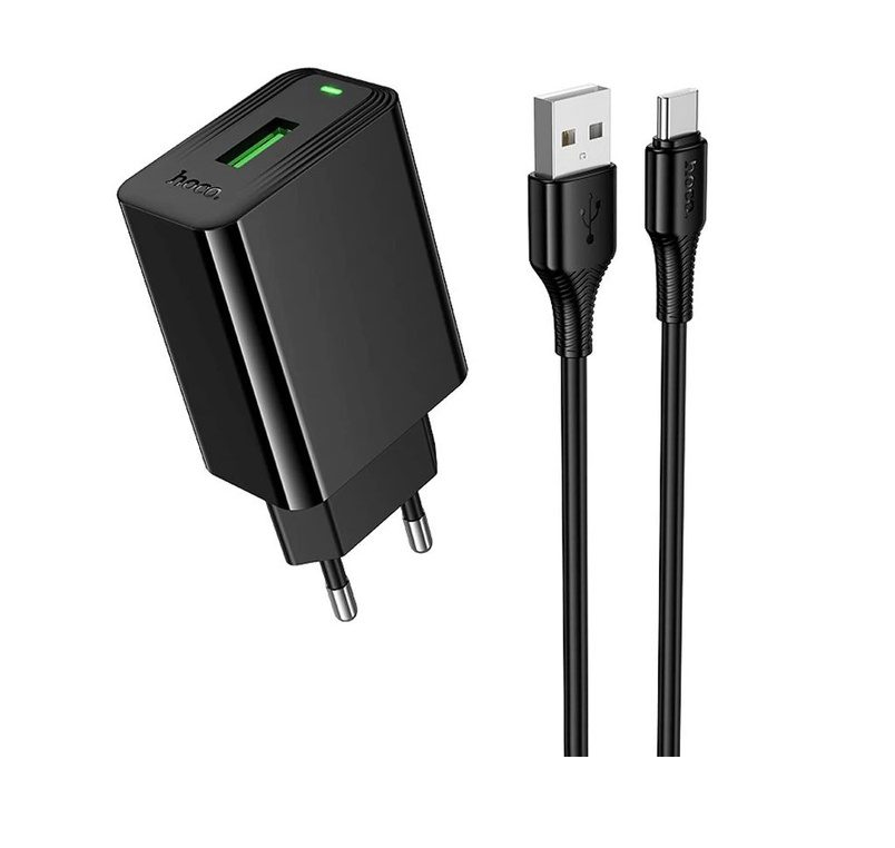 Hoco CS92A Leader single port QC3.0 charger set(Micro)(EU) black - imagine 3