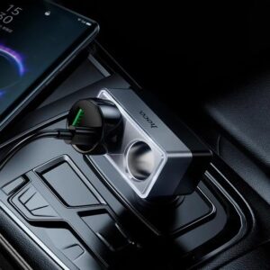 Hoco Z65 Smart dual cigarette lighter car charger black