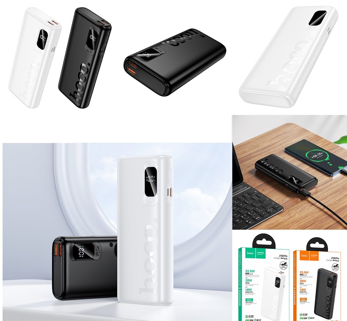 Hoco J158 Pro Runner 22.5W+PD20W fully compatible power bank(10000mAh) black - imagine 2