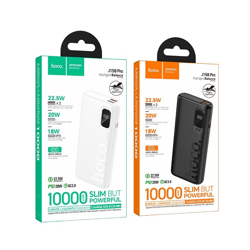Hoco J158 Pro Runner 22.5W+PD20W fully compatible power bank(10000mAh) black - imagine 3