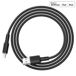 ACEFAST C2-01 USB-C to Lightning zinc alloy silicone charging data cable,black