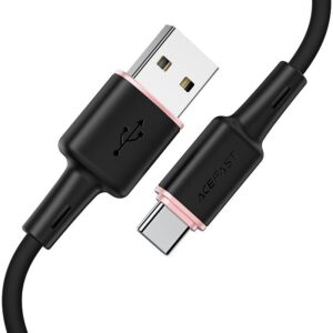 ACEFAST C2-04 USB-A to USB-C zinc alloy silicone charging data cable,black