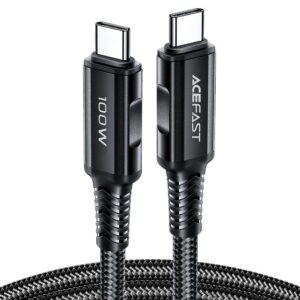 Acefast C4-03 USB-C to USB-C 100W aluminum alloy charging data cable,black black