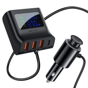 ACEFAST B8 digital display car HUB charger,black