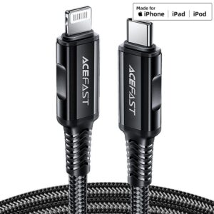 ACEFAST C4-01 USB-C to Lightning aluminum alloy charging data cable, (1.8m) black