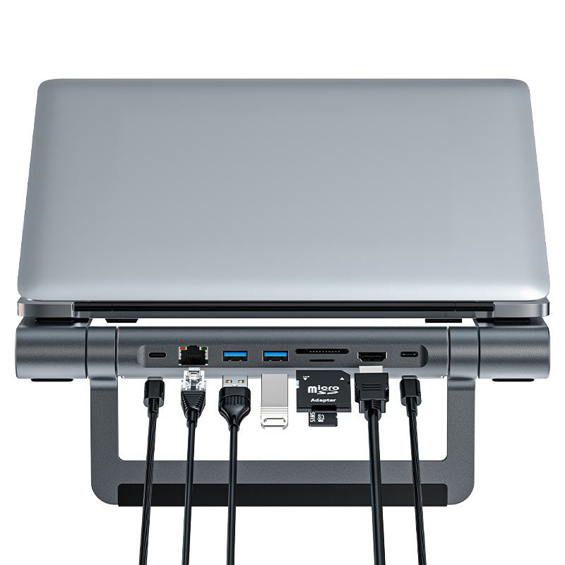 ACEFAST E5 PLUS USB-C multifunctional stand HUB for laptop,space gray - imagine 3