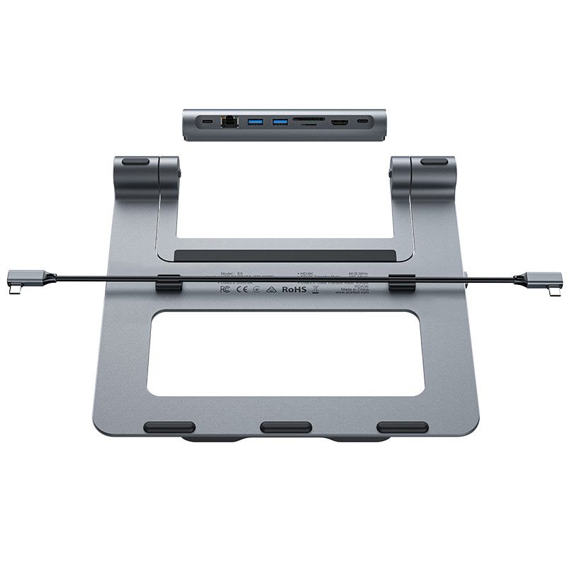 ACEFAST E5 PLUS USB-C multifunctional stand HUB for laptop,space gray - imagine 4