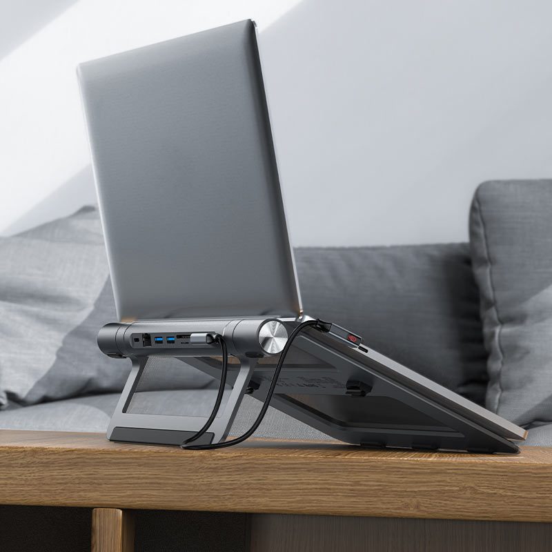 ACEFAST E5 PLUS USB-C multifunctional stand HUB for laptop,space gray - imagine 6