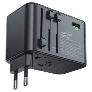 AceFast Z1 PD75W GaN (3*USB-C+2*USB-A) multifunctional charging adapter black gray