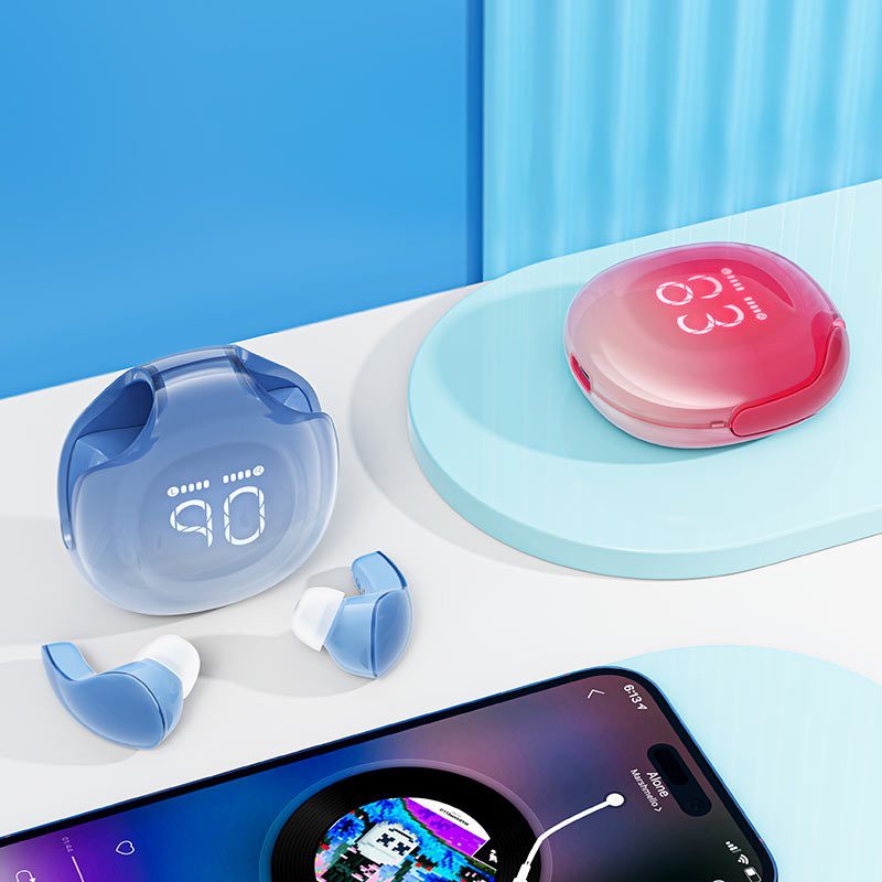 ACEFAST T9 Crystal (Air) color bluetooth earbuds,avocado green - imagine 2