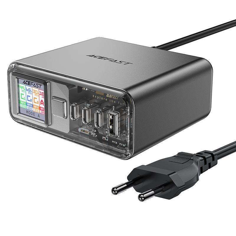ACEFAST Z4 PD218W GaN (3*USB-C+USB-A) desktop charging adapter,space gray (EU) - imagine 3