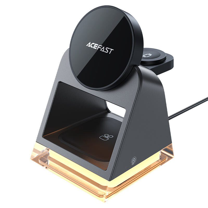 ACEFAST E17 desktop 3-in-1 wireless charging holder,black - imagine 3