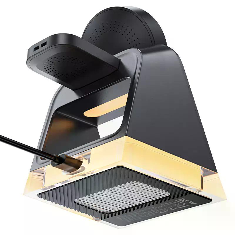 ACEFAST E17 desktop 3-in-1 wireless charging holder,black - imagine 5