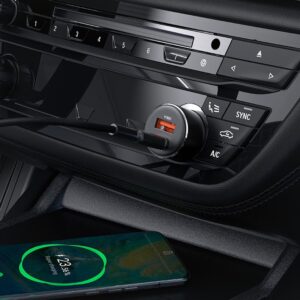 ACEFAST B12 60W (USB-A+USB-C) dual-port car charger,black