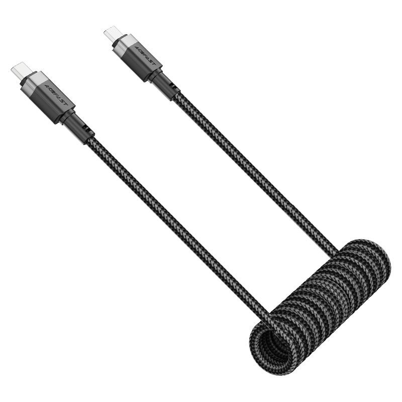 ACEFAST C14-03 USB-C to USB-C spring charging data cable,black - imagine 4