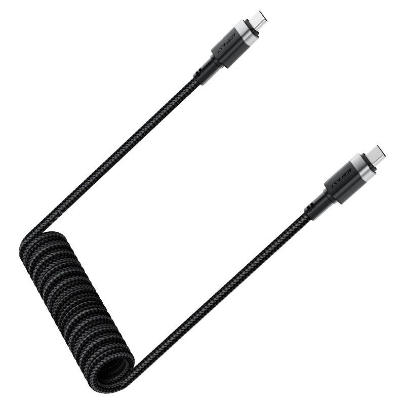 ACEFAST C14-03 USB-C to USB-C spring charging data cable,black - imagine 5