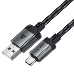 Acefast C20-04 USB-A to USB-C aluminum alloy charging data cable,black black