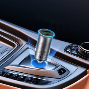 AceFast B16 95W (USB-A+USB-C) dual port metal car charger metal gray