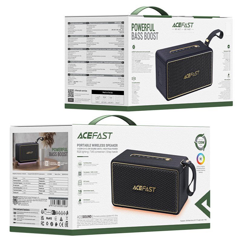 AceFast K3 Ultra portable wireless speaker black - imagine 2