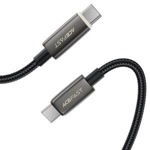 AceFast C23-03 USB-C to USB-C intelligent power-off charging data cable black