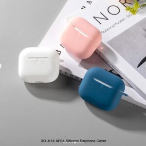 XO K16 APS4 silicone headphone case with Hook for AirPods4 blue