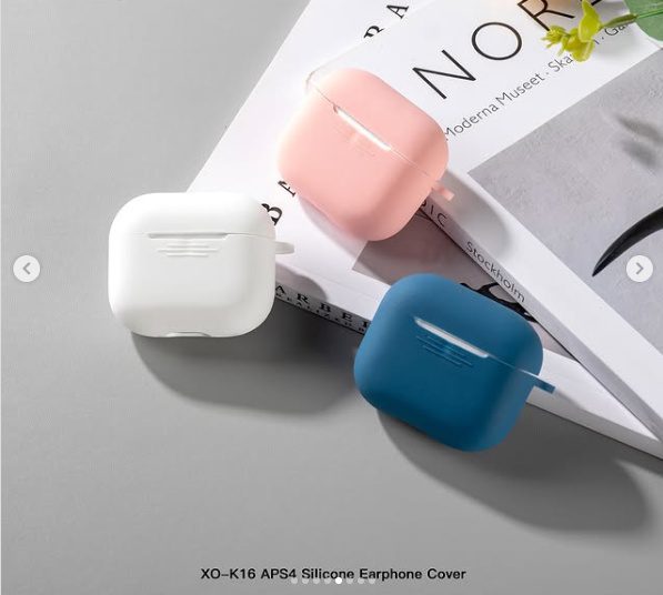 XO K16 APS4 silicone headphone case with Hook for AirPods4 blue