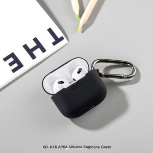 XO K16 APS4 silicone headphone case with Hook for AirPods4 Black
