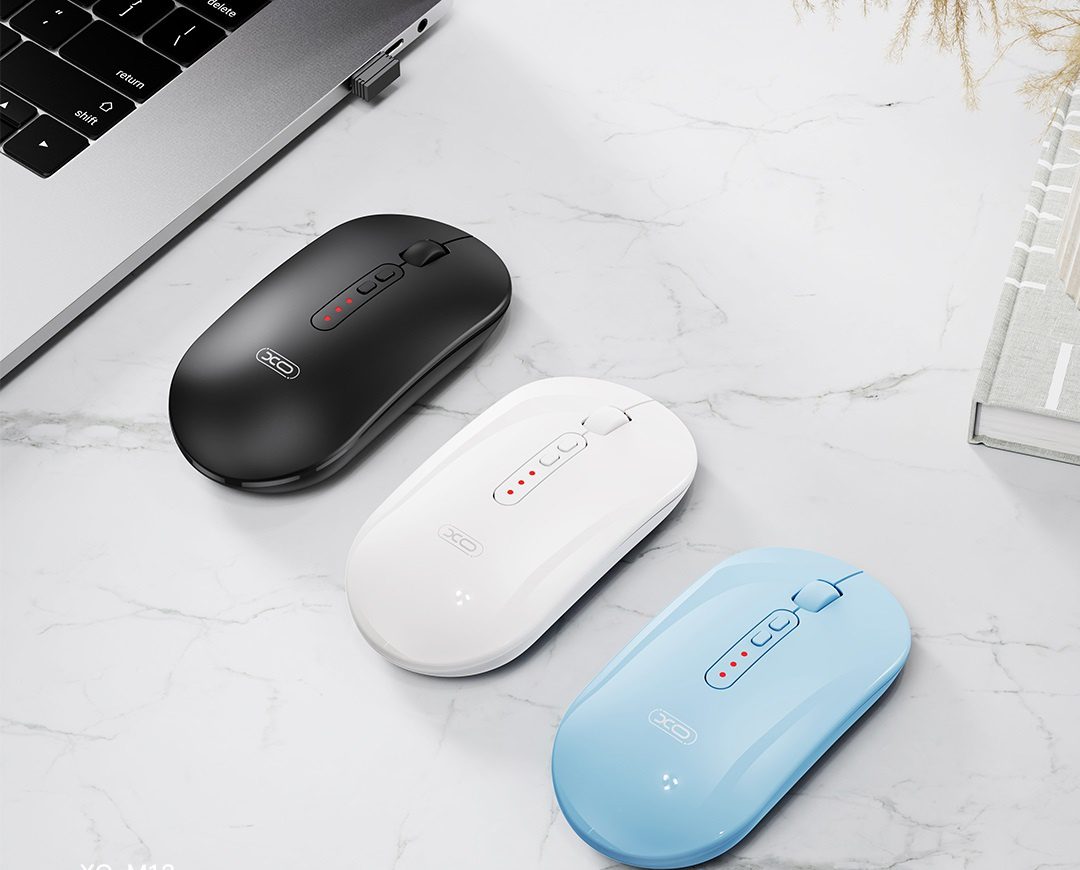 XO M13 Tri-mode Bluetooth Wireless Silent Mouse White - imagine 2