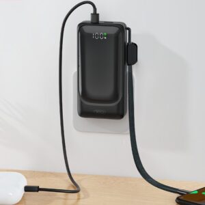 XO XO-PR282 EU Plug Wall Charger Power Bank 10000mAh  22.5W Quick Charging/ LED indicator/ with Type-C Lanyard Black