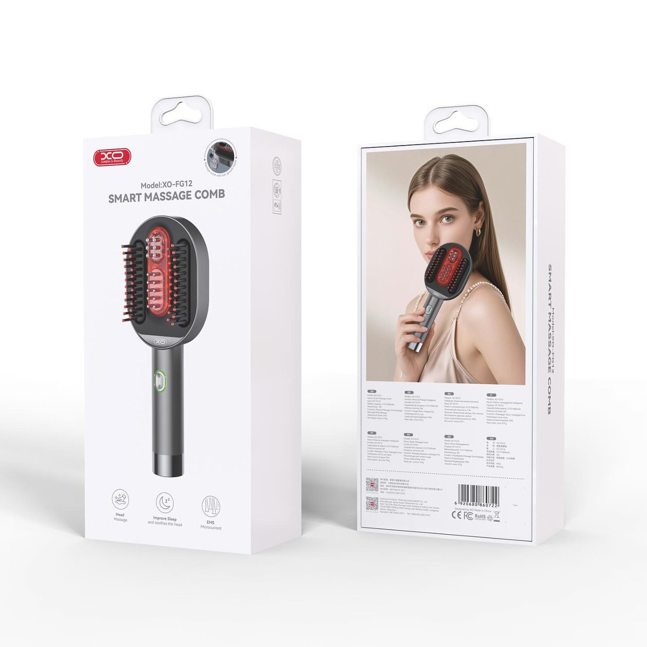 XO FG12 Smart Massage Comb Tarnish - imagine 3