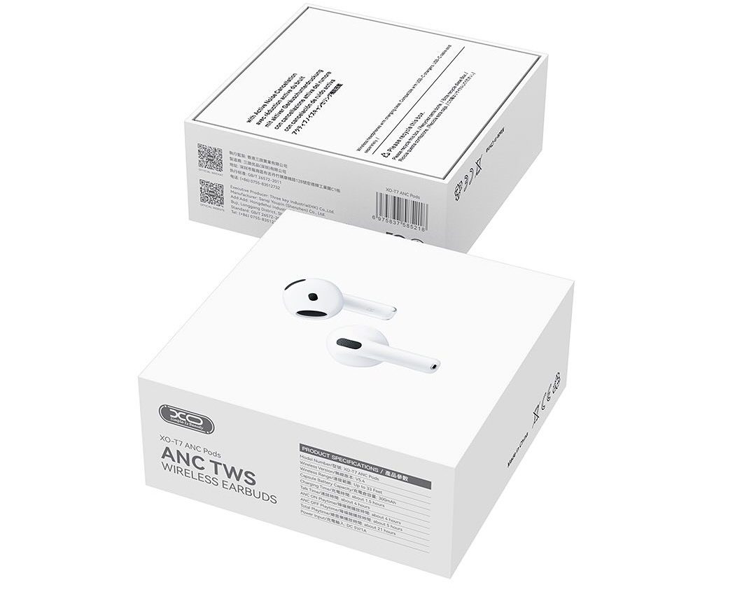 XO T7 ANC Pods 6th Generation Noise Cancelling TWS Standard Edition white - imagine 3