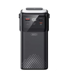 XO PR285 PD20W+QC22.5W Three Inputs and Six Outputs Comes with Four Cables + Lighting Fast Charging Mobile Power 30000mAh Black