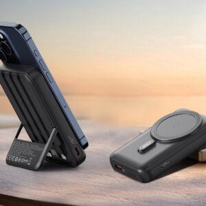 XO PR288 Magnetic 15W wireless charging + PD20W fast charging mobile power with THTEE cables + stand 10000mAh black