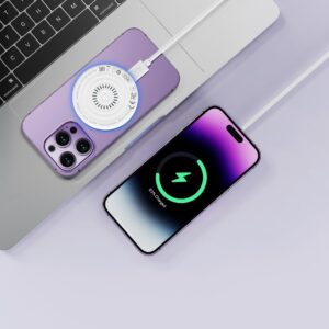 XO CX042 Blue Light Desktop Magnetic 15W Wireless Charger White