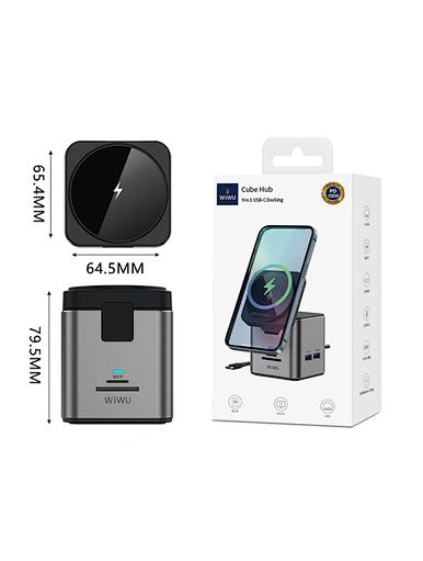 Wiwu 9 in 1 docking station Wi- W025 Gray - imagine 6