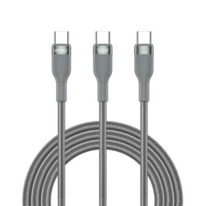 Wiwu Wi-C029 C-C+C 100W Concise Series 2in1 Gray