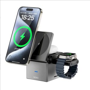 WIWU Small Aquare 3 in 1 wireless charger Wi-W030 Gray