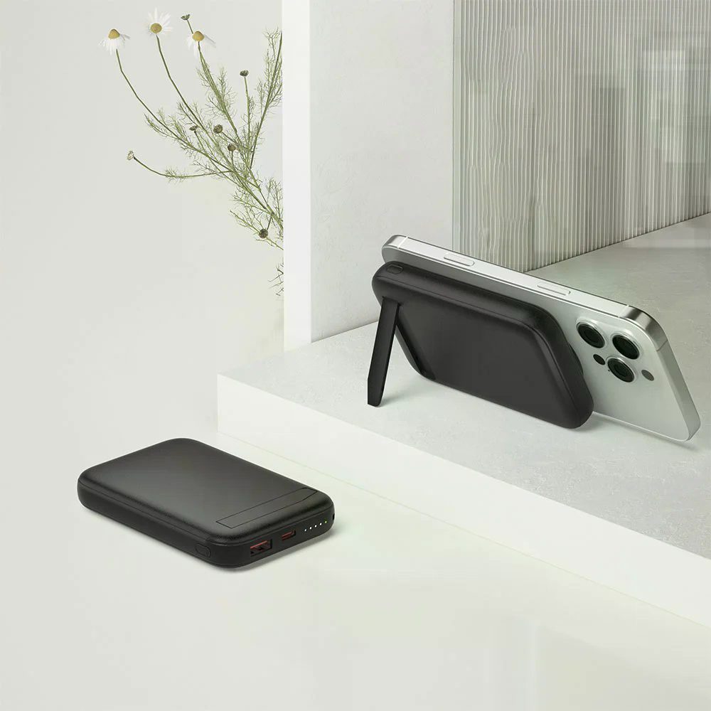 Wiwu Classic Stand Wireless Power Bank Wi-P064 White - imagine 2