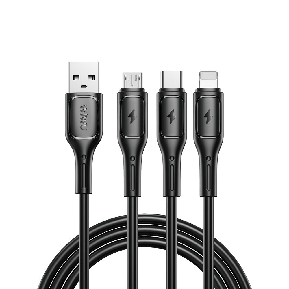 Wiwu Wi-C045E A-C+L+M USB 3in1 Starlink Series 3in1 Cable White - imagine 2