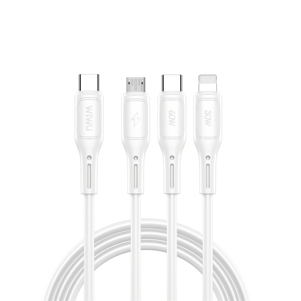 Wiwu Wi-C046E C-C+L+M USB-C 3in1 Starlink Series 3in1 Cable Black - imagine 2