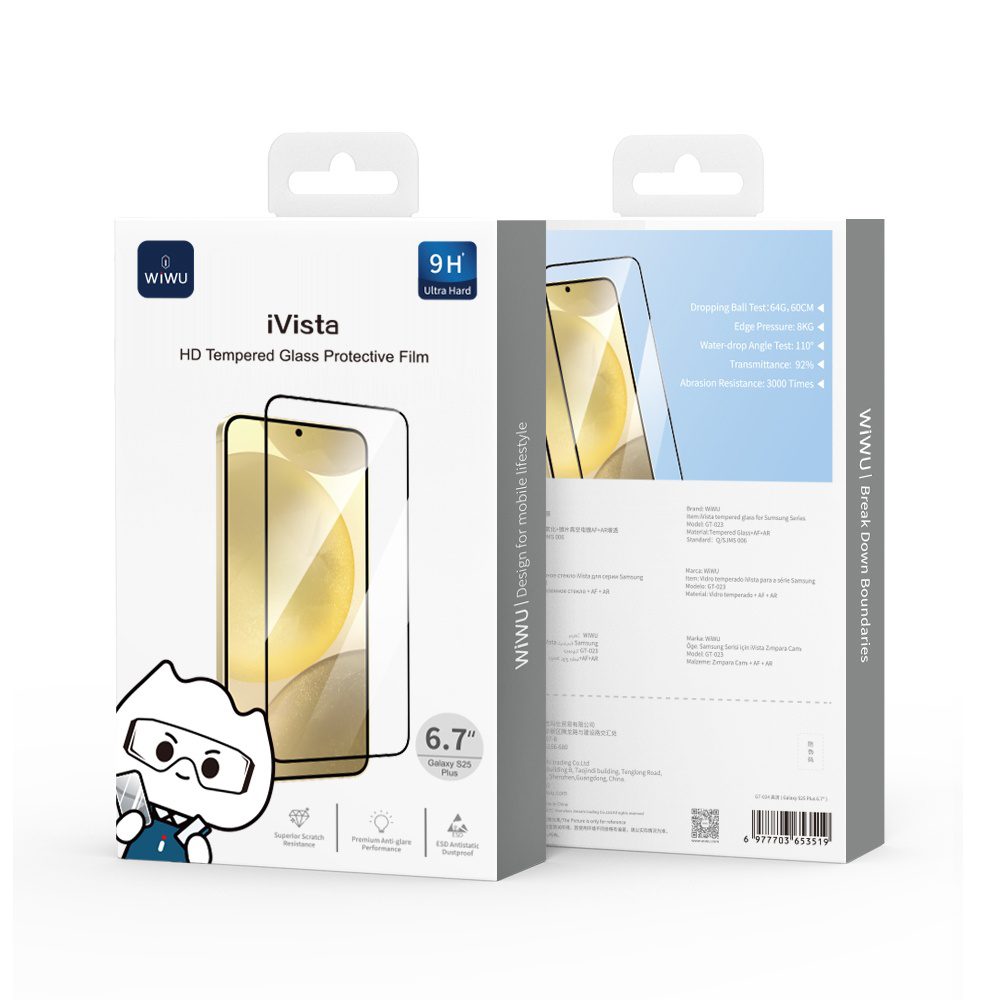 Wiwu iVista tempered glass for Sumsung Series for S25 plus GT-023 Clear - imagine 3