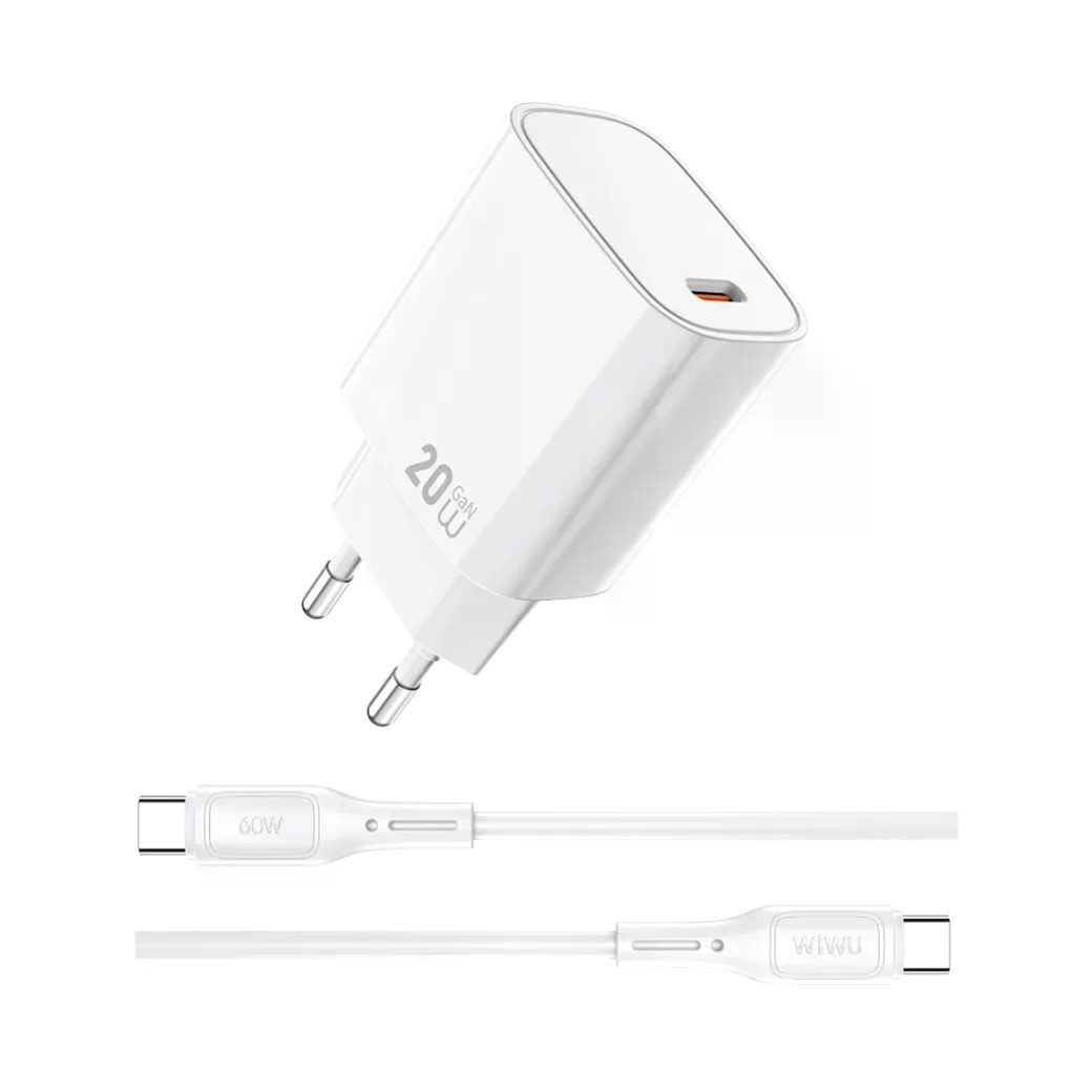 Wiwu 20W Essen GaN Fast Charger Wi-G007 EU White - imagine 2