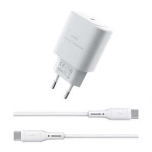 Wiwu 30W Essen GaN Fast Charger+ Cable Combo Wi-G008 C-C EU White